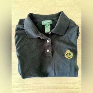 Lauren Ralph Lauren Black Polo with Gold Emblem, Men’s Small